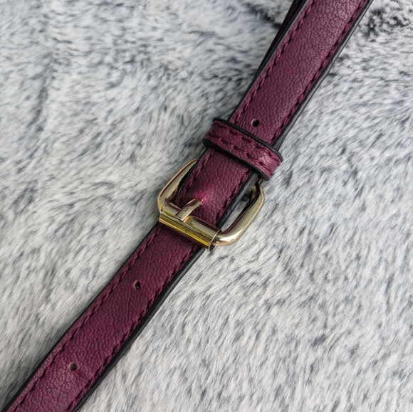 Dot Dash Vegan Leather Satchel Top Handle & Crossbody Strap Purple - Picture 5 of 16